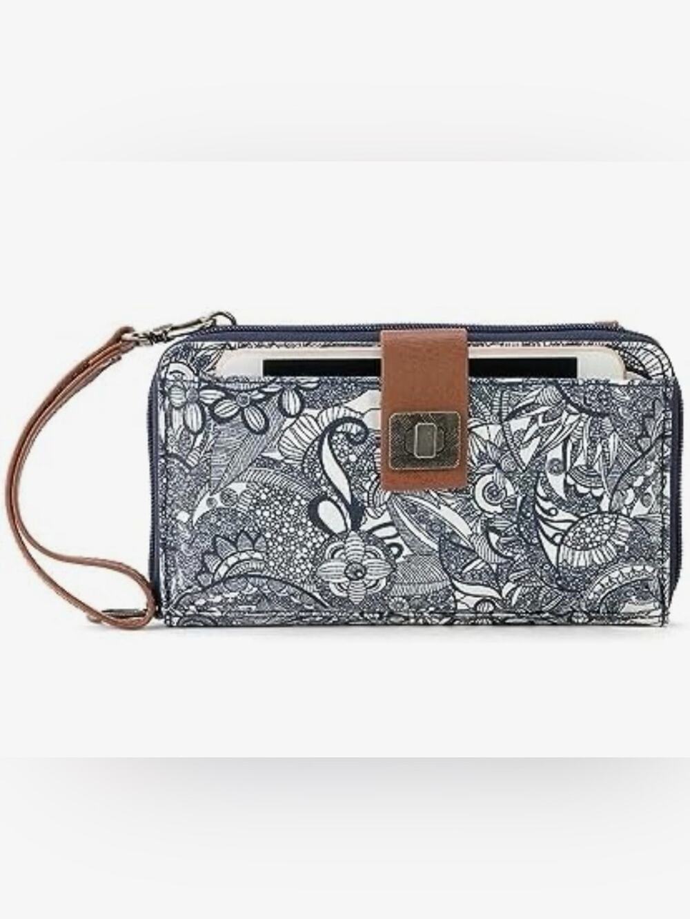 Sakroots faux leather wristlet wallet